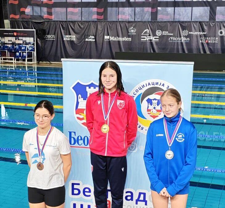 Оливера Симић -1.место у пливању на градском такмичењу