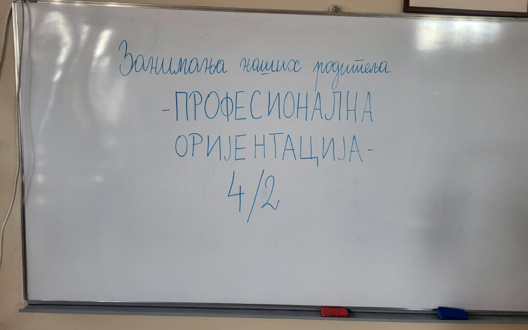 ЗАНИМАЊА НАШИХ РОДИТЕЉА – ПРОФЕСИОНАЛНА ОРИЈЕНТАЦИЈА 4/2